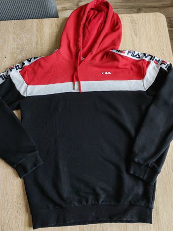 Sweat Fila noir/blanc/rouge, taille XS (style L)