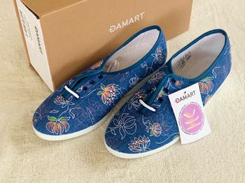 Derbies en toile Faïence Damart talon compensé à lacets