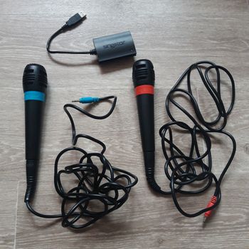 Lot de 2 micros officiels Singstar + récepteur USB pour PS2