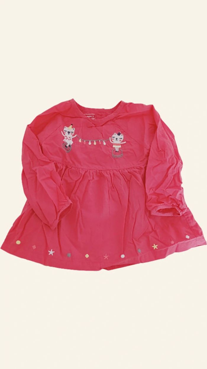 Blouse brodée bébé. 12 mois. DPAM. - photo numéro 2