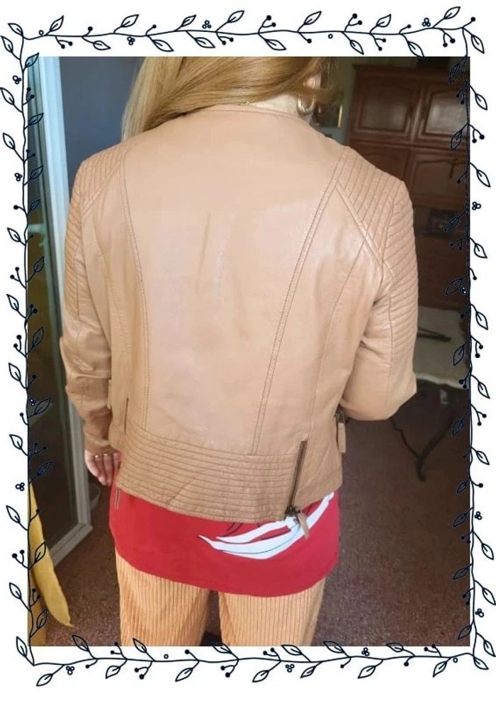 Veste en cuir marron - photo numéro 4