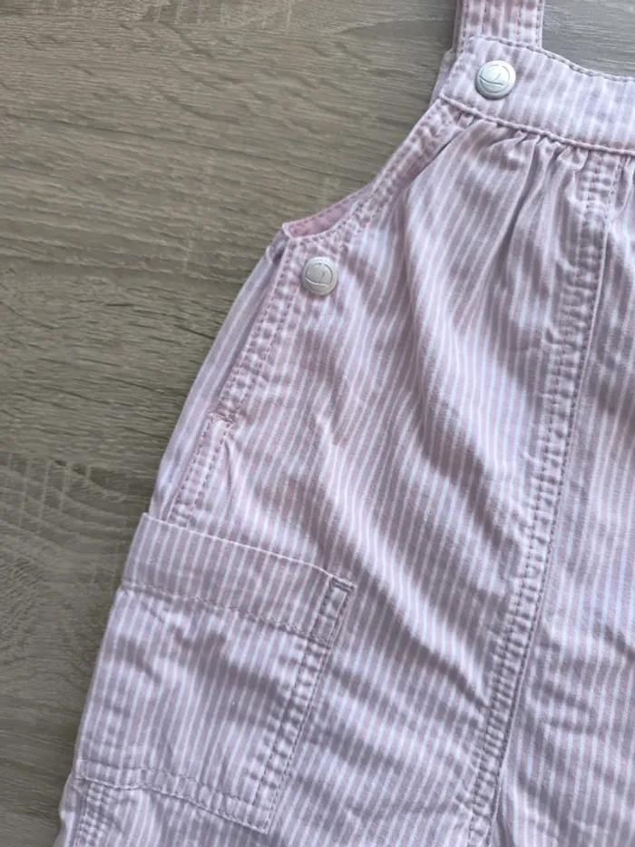 Salopette rayé rose et blanche Petit bateau 6 mois - photo numéro 3