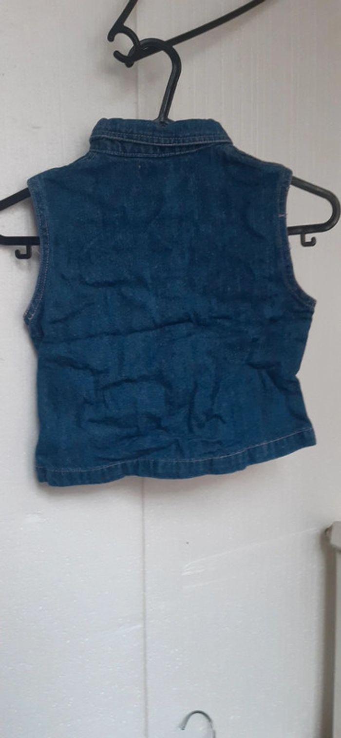Veste jeans 23m fille sans manches - photo numéro 2