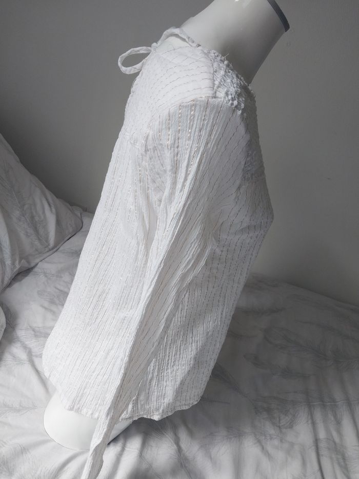 Haut blanc à rayures dorées – Taille 42 - photo numéro 2