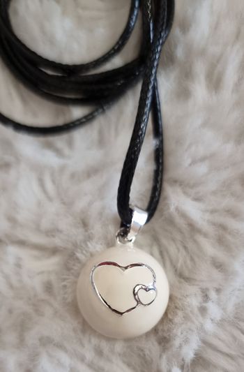 🤍 Bola de grossesse élégant – double cœur – moment magique avec bébé 🤍