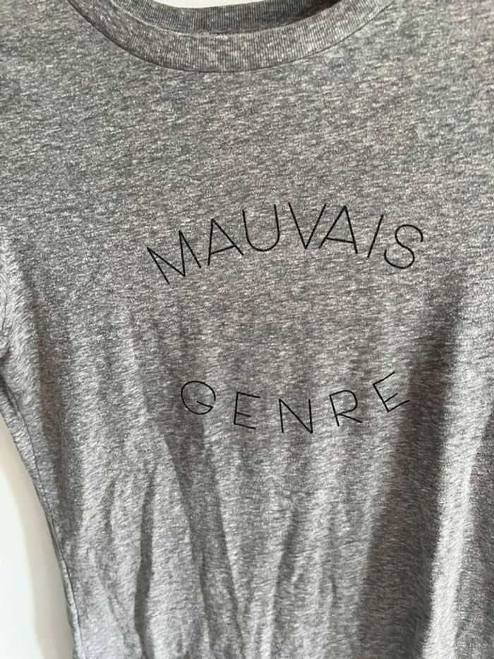Tee shirt gris « Mauvais Genre » - photo numéro 5