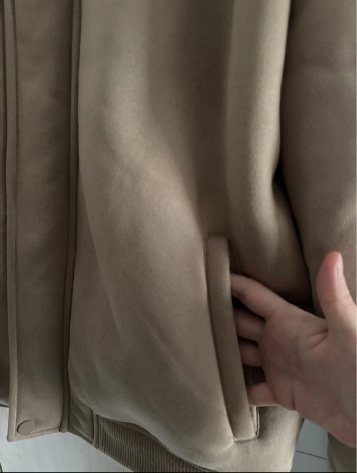 Manteau veste effet daim kiabi XL homme beige - photo numéro 6