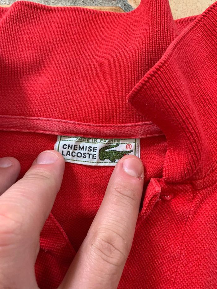 Polo vintage Lacoste Rouge - photo numéro 5