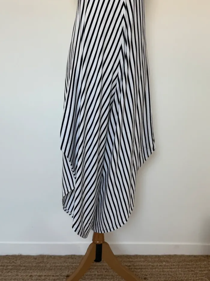 Combinaison salopette fluide rayures blanc pantalon été femme bretelles - photo numéro 6