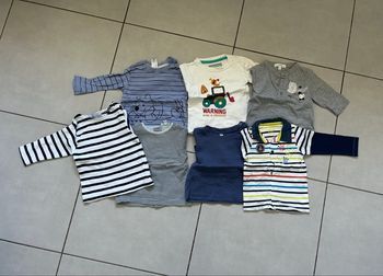 Lot 7 tee shirts manches longues garçon 6 mois