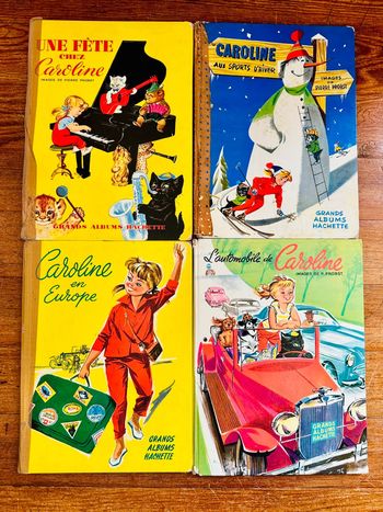 Lot de 4 grands albums Hachette vintage livres Caroline bd Pierre Probst