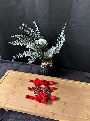 Lot de 3 bandeaux élastiques rouge