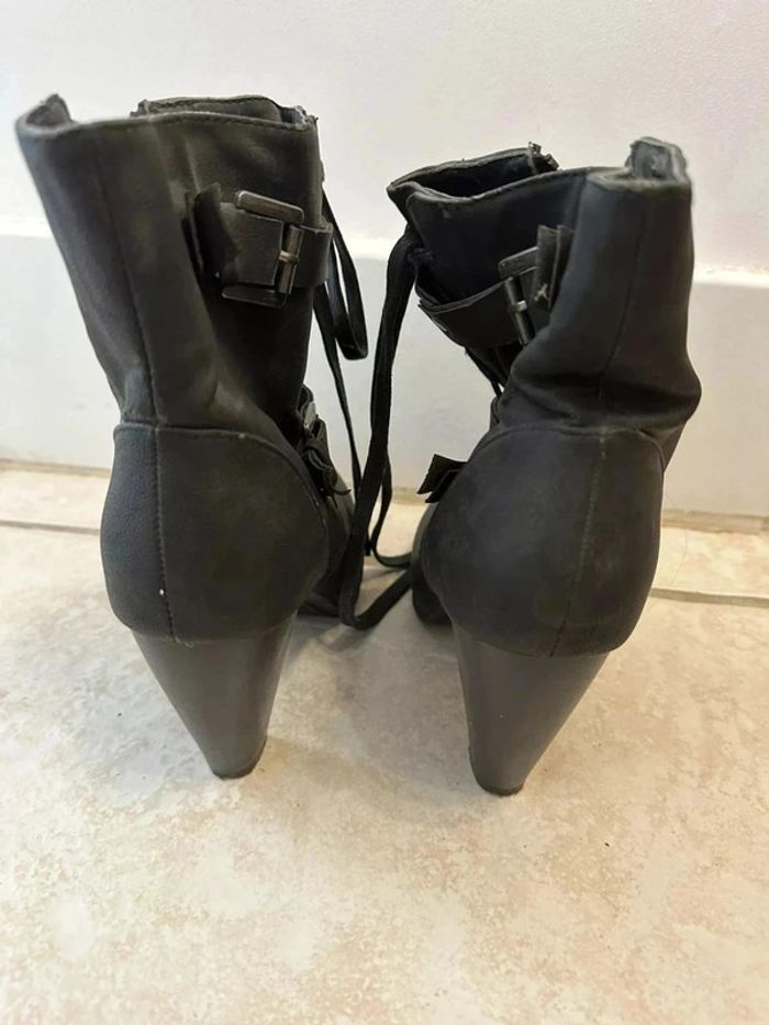 Bottines à talons femme taille 38 noir - photo numéro 3
