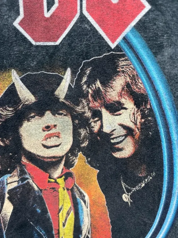 AC/DC Highway to Hell North America tour 1979 t-shirt acid wash grey music rock band concert tour - photo numéro 5