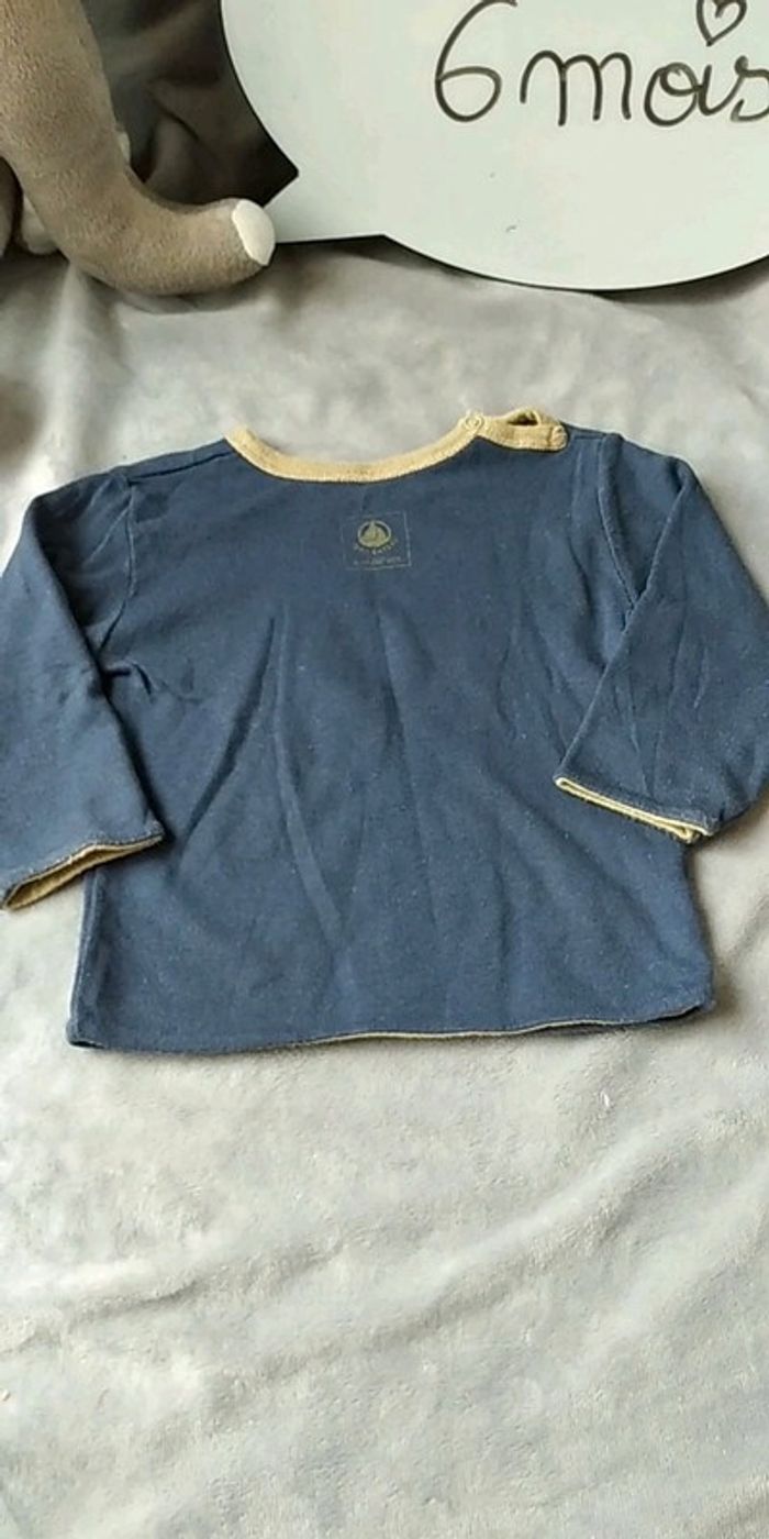 Tee shirt épais manches longues réversible Garçon 6 mois Petit bateau - photo numéro 8