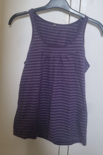 débardeur fille rayé violet top sans manches taille 12 ans