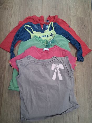 Lot de 6 t shirts fille 24 mois
