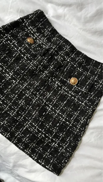 Jupe tweed noir et blanche