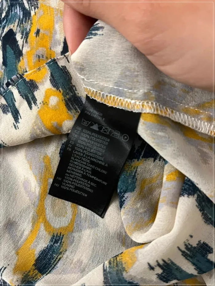 Robe voile beige jaune bleue H&M - photo numéro 6