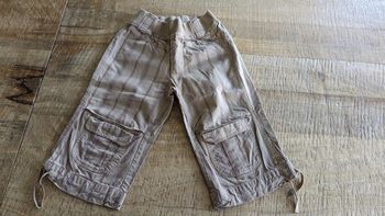 Short long beige rayé