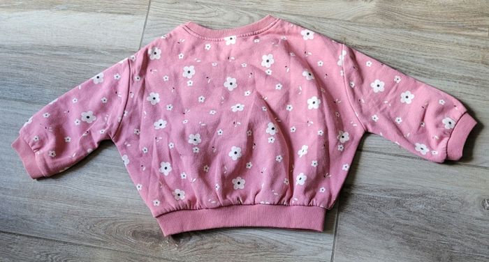 Ensemble pull molletonné fleuri et jeans taille 24 mois - photo numéro 4