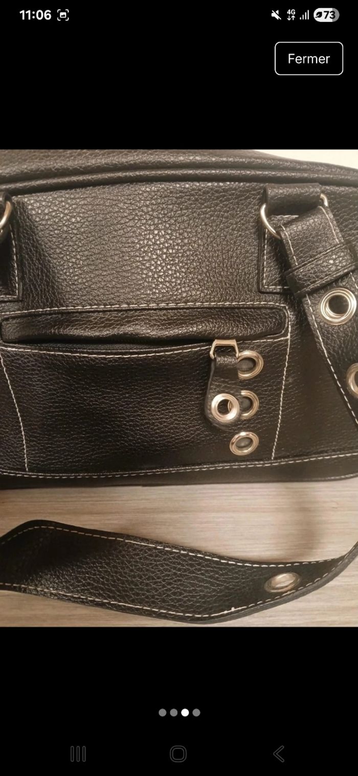 Sac à main similicuir noir - photo numéro 3