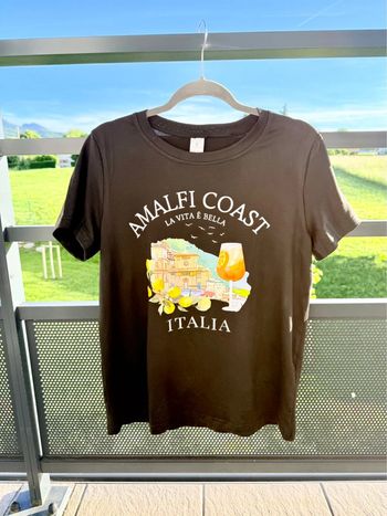 T-shirt noir “Amalfi Coast” Souvenir d’Italie