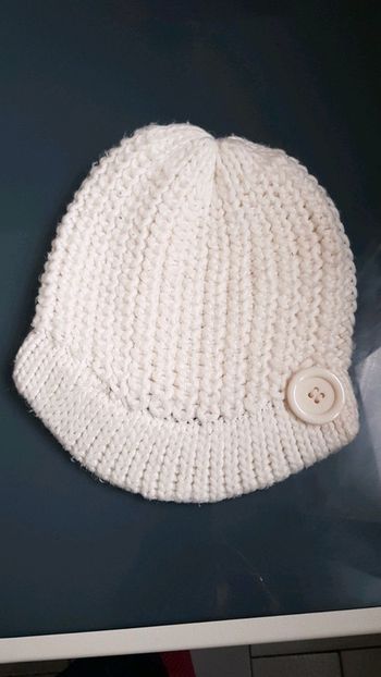 Bonnet-casquette blanc cassé