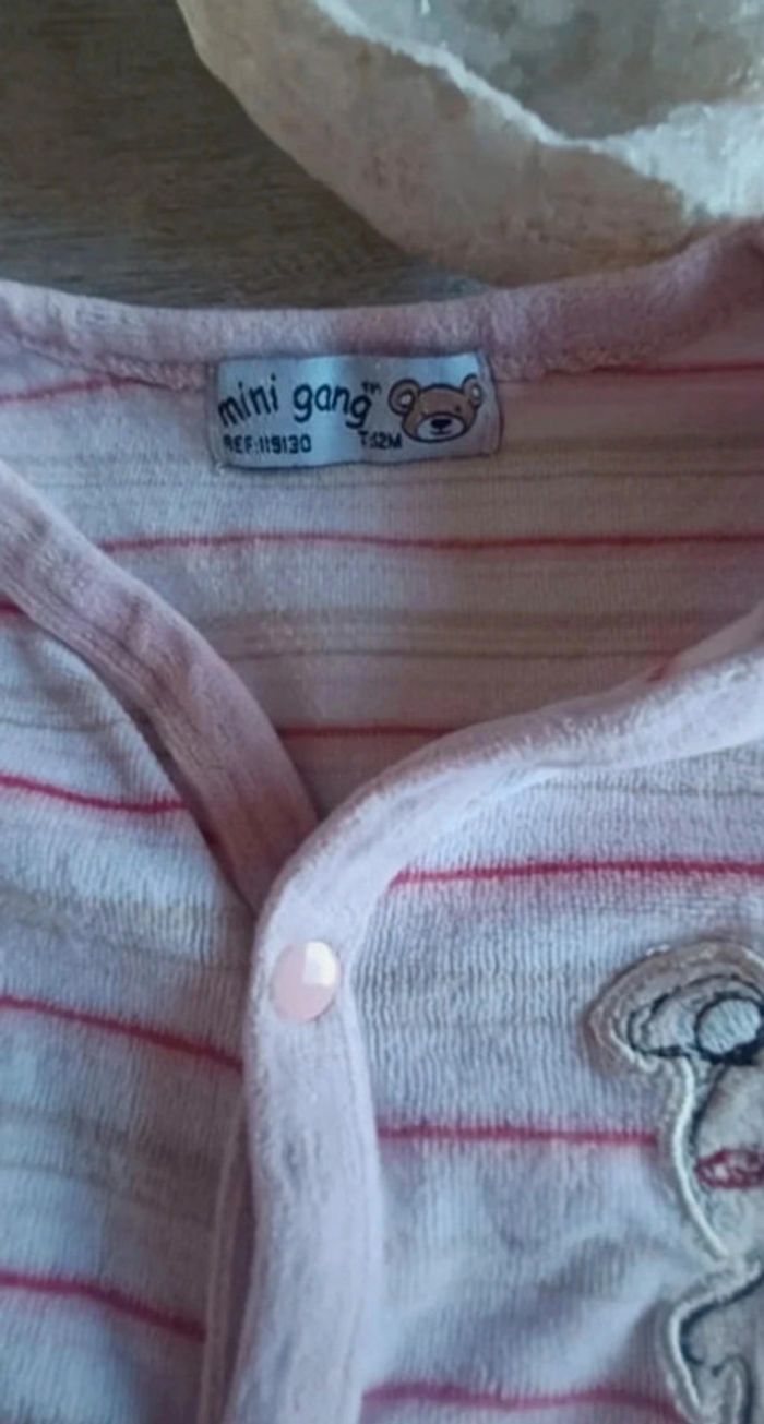 Pyjama velours une pièce 12 mois - photo numéro 3