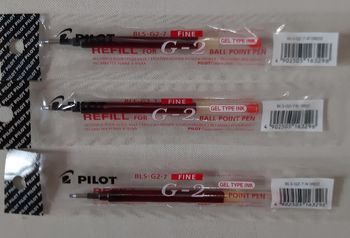 3 recharges pour stylo rouge pilot - BLS-G2 - roller encre gel - pointe fine