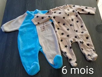 Lot 2 pyjamas polaire mixte 6 mois