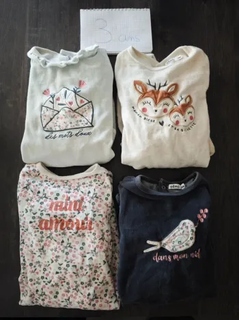 Lot 4 pyjamas 1 pièce gemo