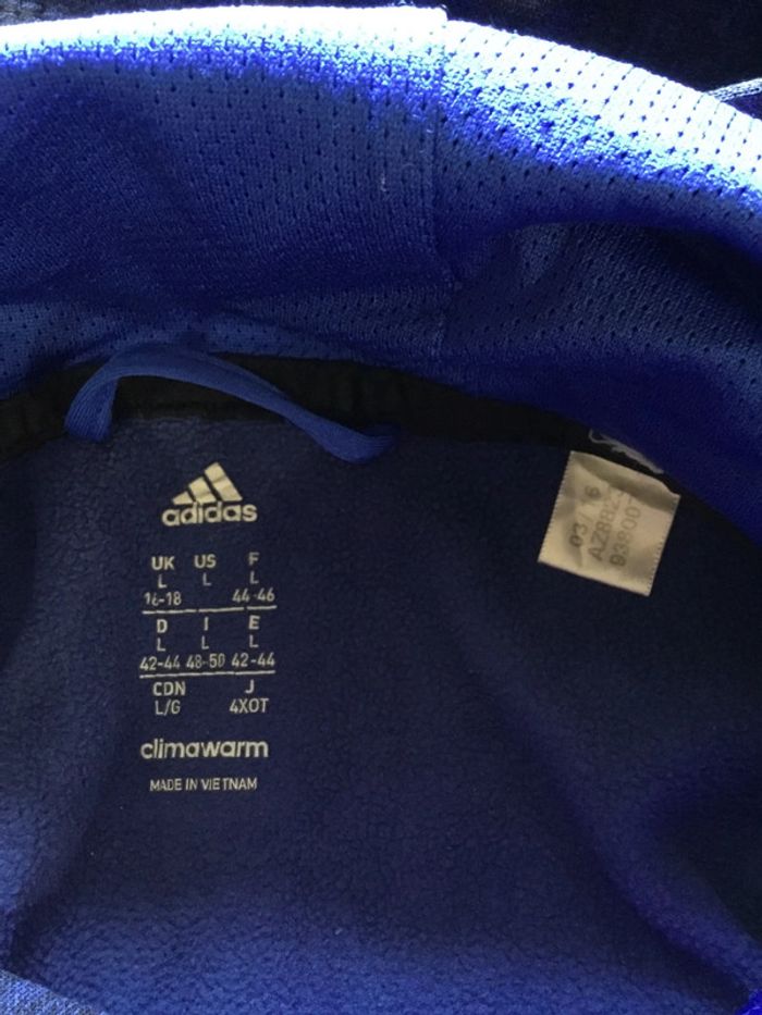 Sweat à capuche pour femme Adidas bleu marine chiné taille L 132 - photo numéro 10