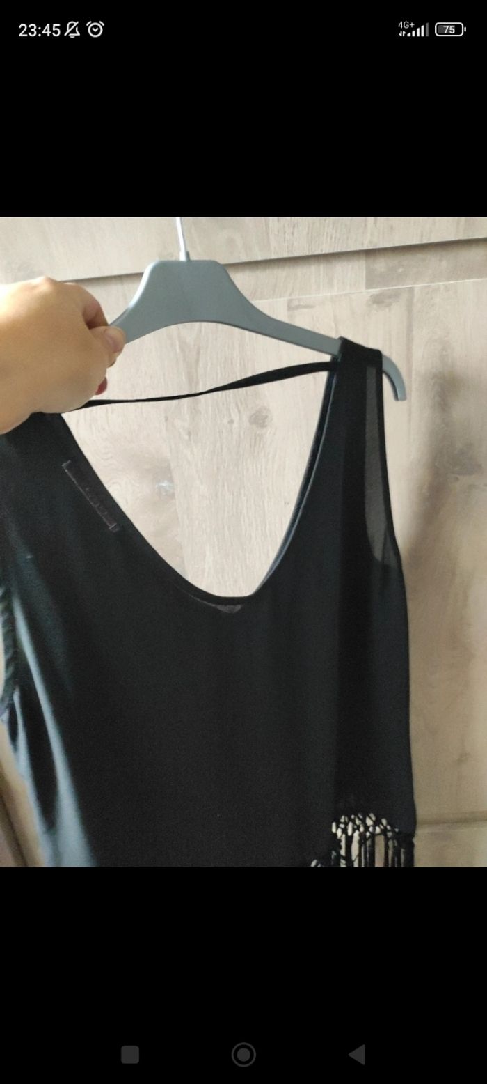 Haut noir et Neuf Camaïeu femme à franges - photo numéro 8