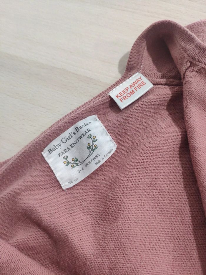 Gilet fille rose 3/4 ans 104 cms Zara girl's basics - photo numéro 4