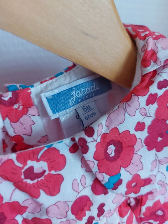 Robe jacadi liberty betsy cerise 12 mois parfait état - photo numéro 2