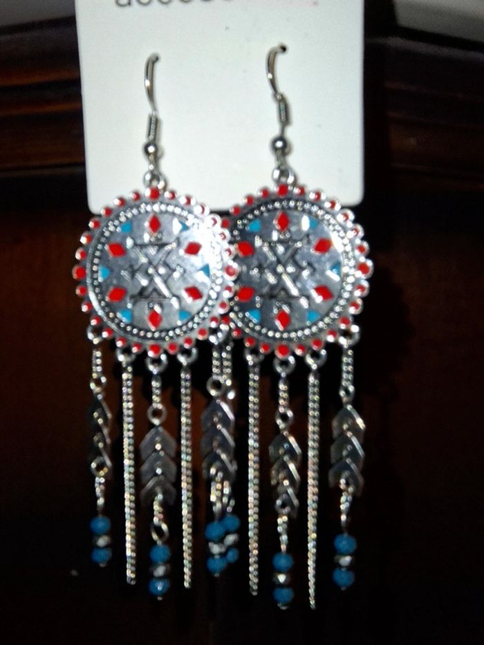 Magnifiques Boucles d'Oreilles Pendantes - Style Ethnique/Bohème - Neuves ! - photo numéro 2