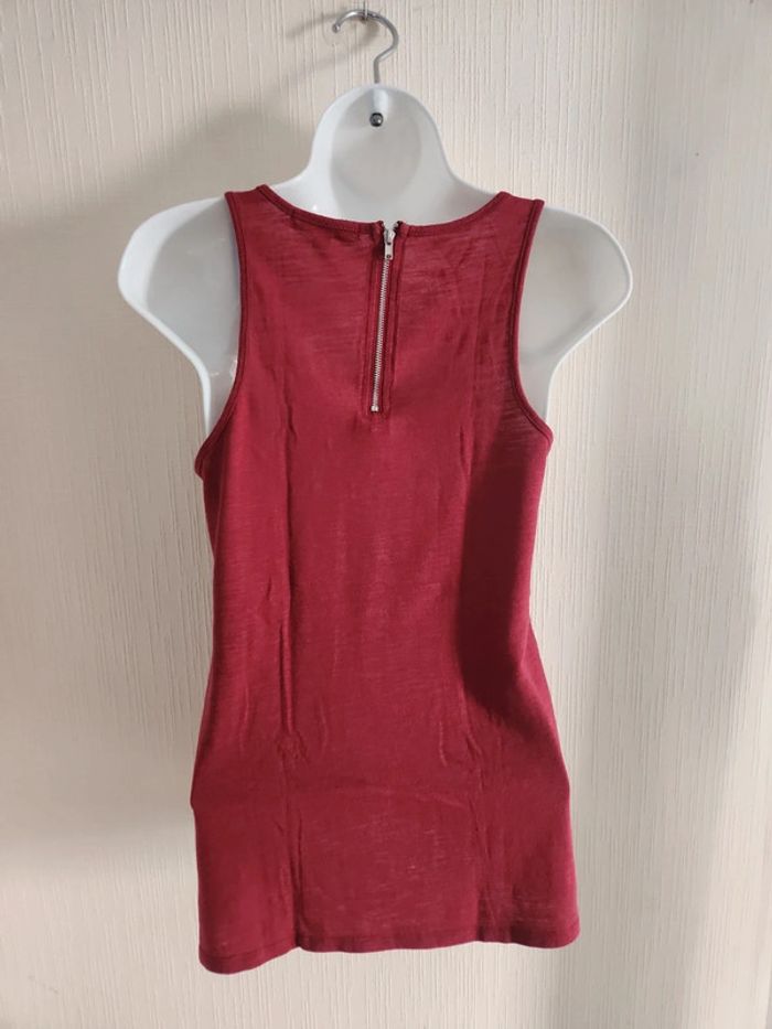 Tee-shirt débardeur Undiz XS bordeaux motif tête de mort - photo numéro 7