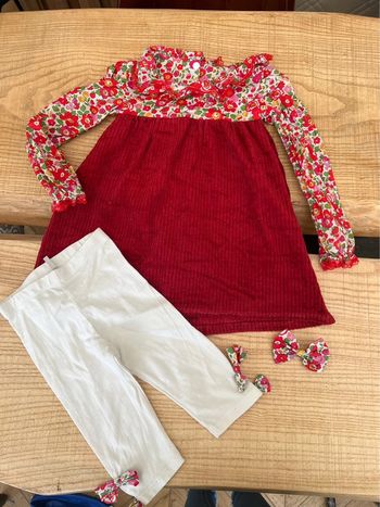 Ensemble 2 3 ans 24 36 mois jacadi fleurs Liberty pince à cheveux barrette betsy legging robe