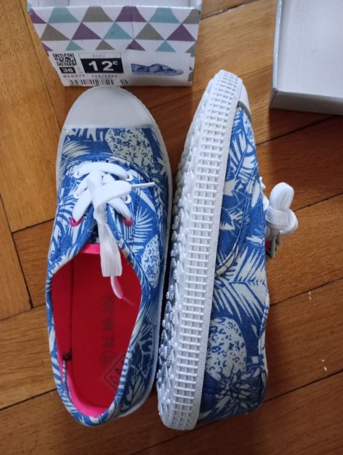 Baskets en toile, basket tissu fleur