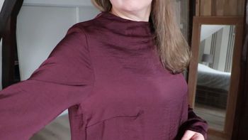 Blouse H&M manches longues droite couleur aubergine