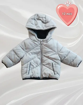 Doudoune grise garçon 12 mois