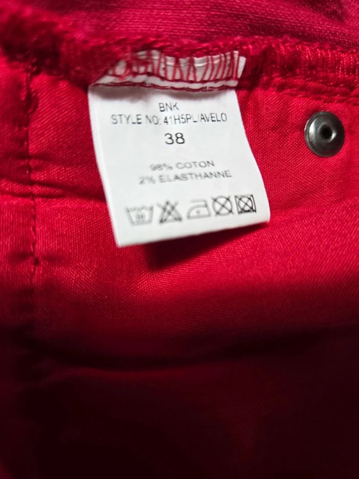 Pantalon rouge effet velours BNK - photo numéro 6