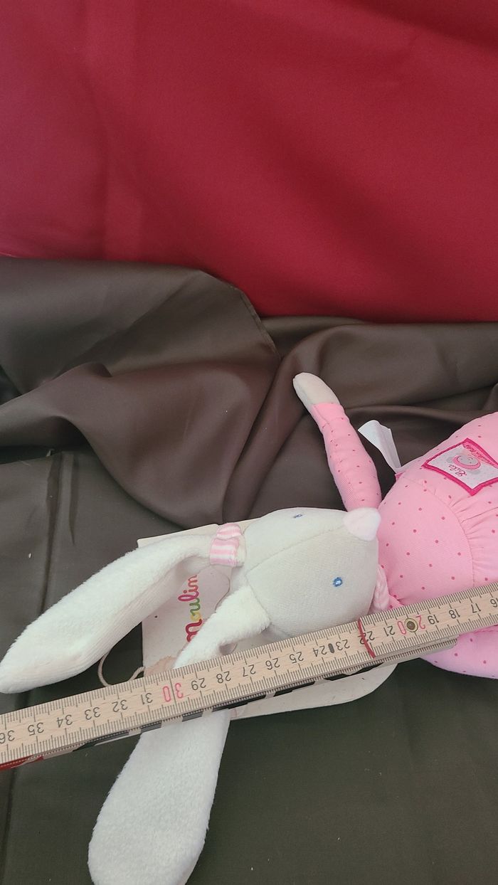 Moulin roty doudou lapin collection lila rose blanc gris - photo numéro 5