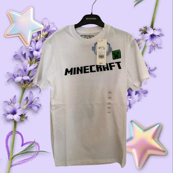 T-shirt blanc manches courtes - Taille XXS - Minecraft