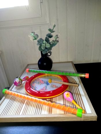 🔵Play Sound Tambourin à perles, Maracas, Bâtons de Pluie