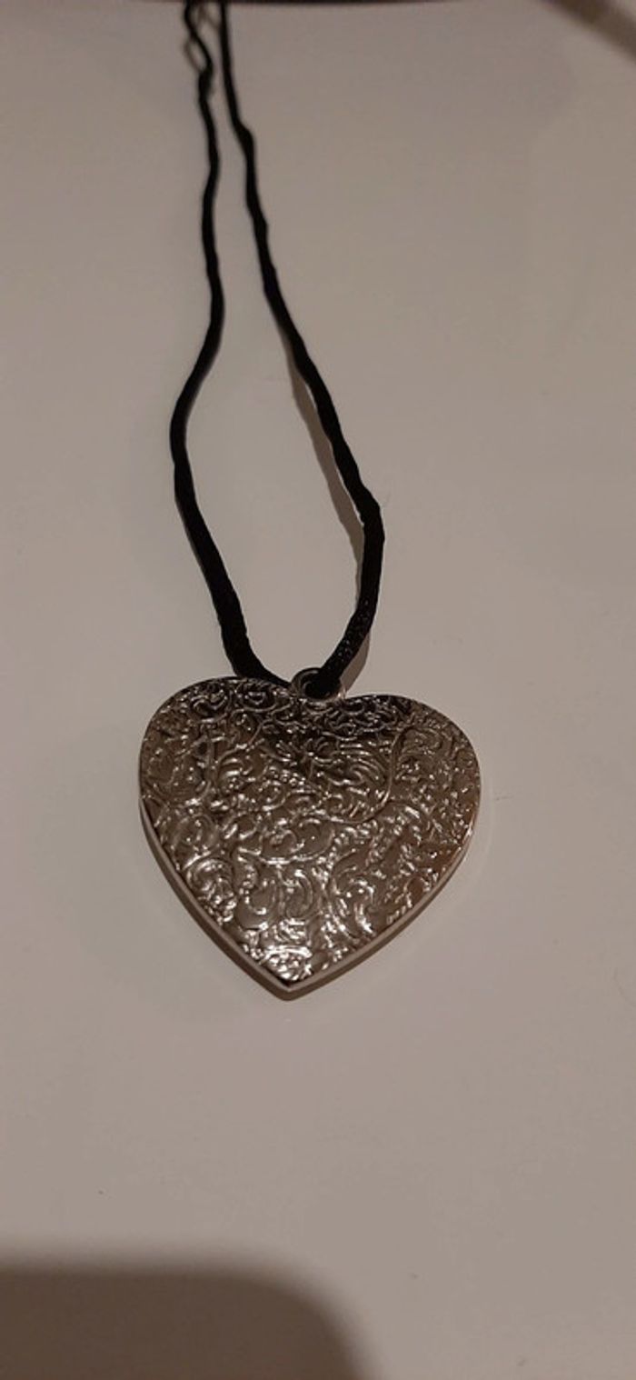 Pendentif coeur argenté femme - photo numéro 5