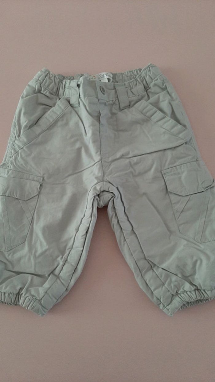 Pantalon garçon doublé gris clair 9 mois