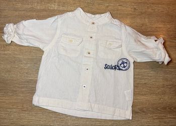 Chemise lin et coton blanche /