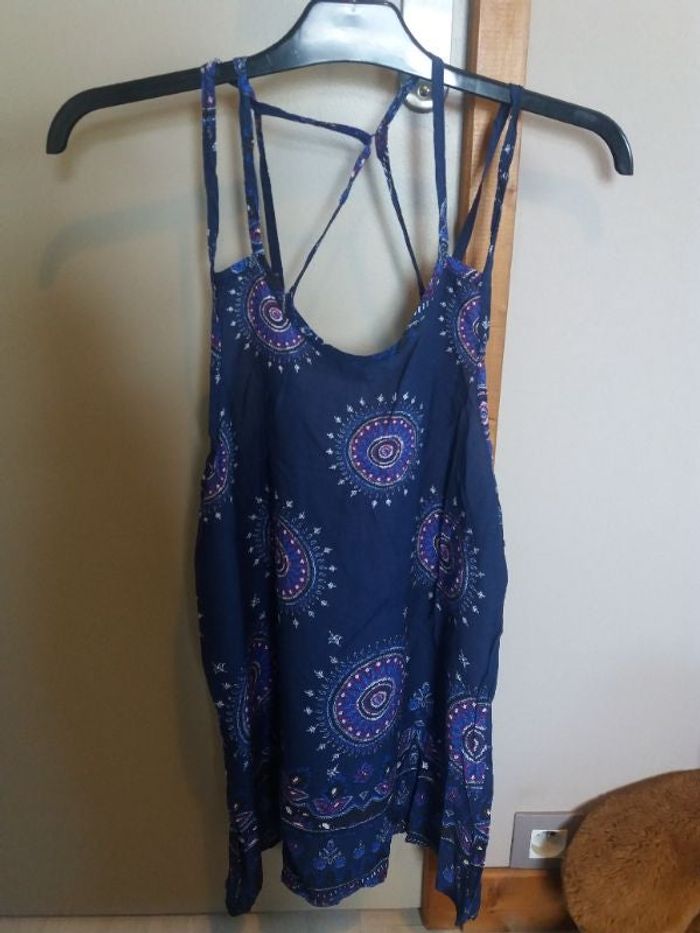 Débardeur bleu à motif